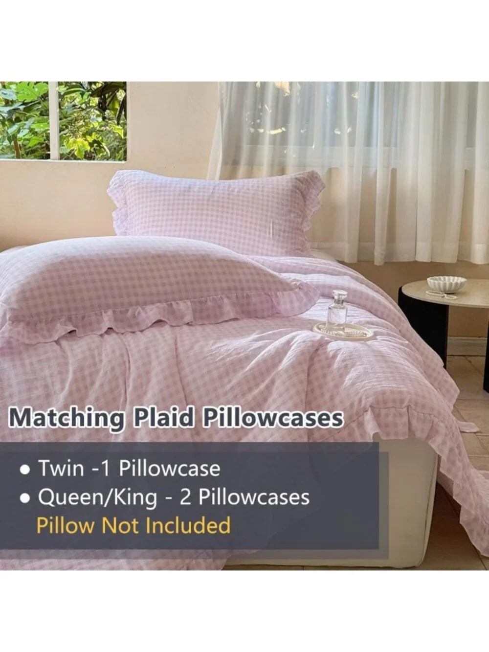 Cozy Pink Gingham Twin Comforter Set | Soft Bedding, Stylish Design, Perfect for